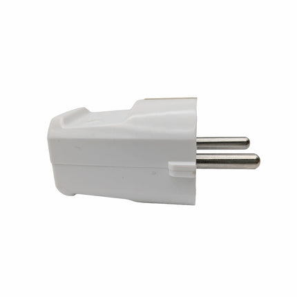 Stecker rund | Bakelit-Look (geerdet / pin masse) NL+BE | Weiß
