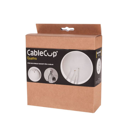 CableCup Quattro' Siliconen plafondkap - 4 snoeren  - Ø158mm | Wit