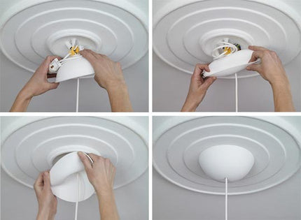 CableCup Quattro' Siliconen plafondkap - 4 snoeren  - Ø158mm | Wit