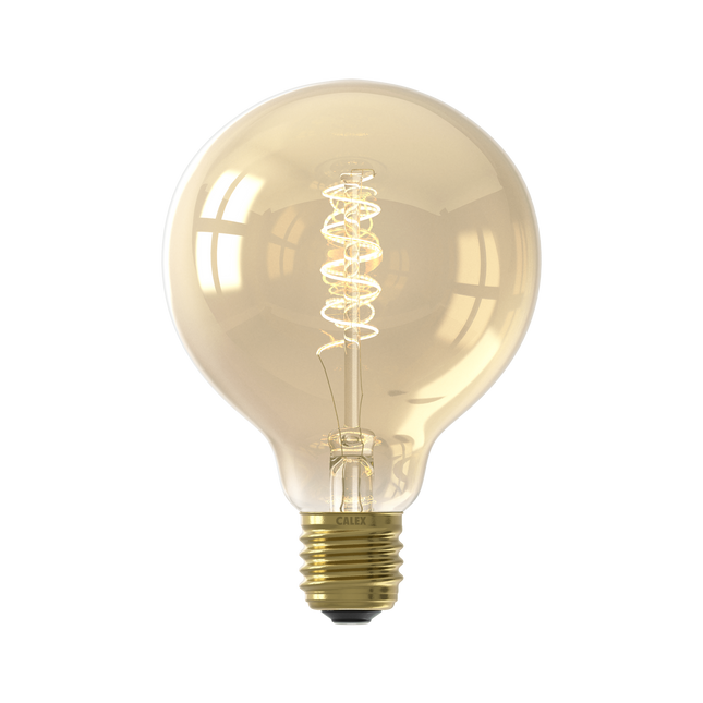 Calex 3-staps Dimbare LED lamp Flex Filament - G95 (Globe) - E27 | Goud