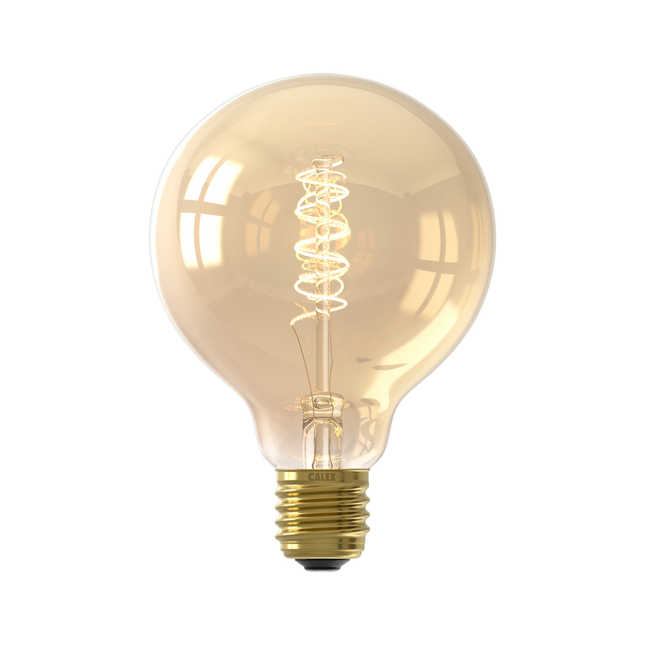 Calex 3-staps Dimbare LED lamp Flex Filament - G95 (Globe) - E27 | Goud