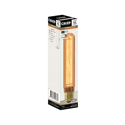 Calex LED lamp Glassfiber Filament - T30x185 Buis - E27 | Goud