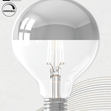 Calex LED lamp - Globe G95 - E27 | Kopspiegel Zilver