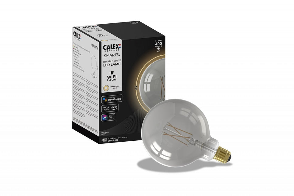 Calex SMART LED lamp - G125 Globe - E27/7W | Smoky Titanium