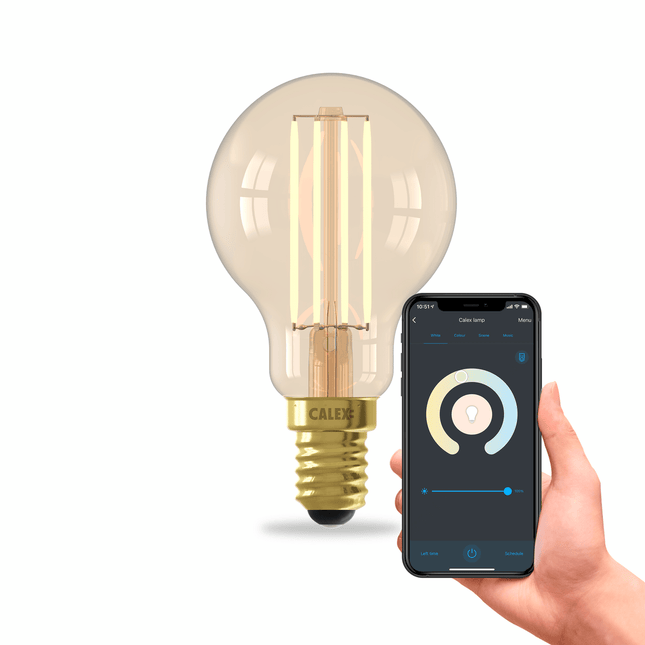 Calex SMART LED lamp - Kogellamp - E14 | Goud