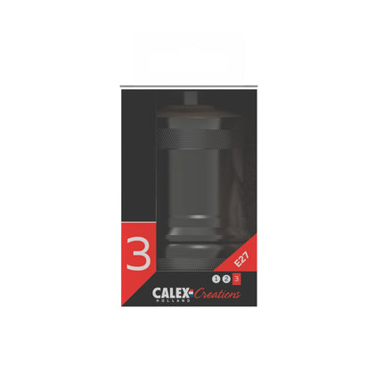 Kynda Light Calex Fitting Metaal -  'Model Peak' | Parel Zwart / Donkergrijs (mat)