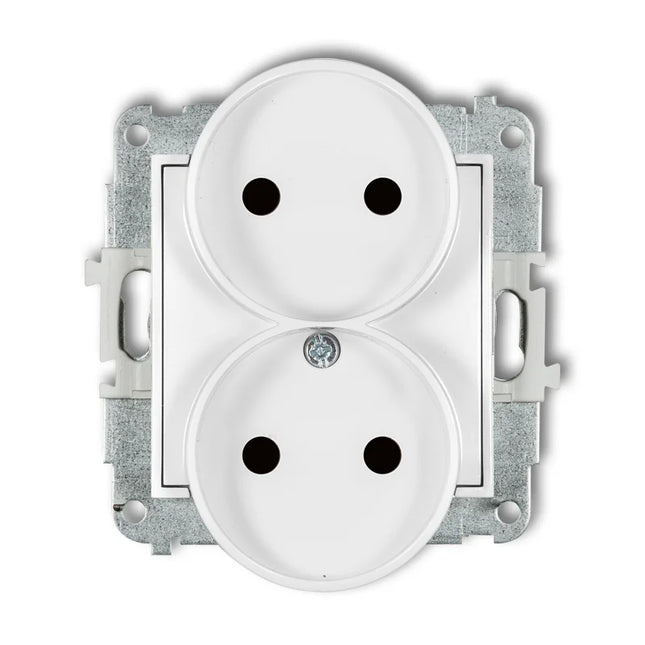 Kynda Light Dubbel Stopcontact zonder randaarde – Inbouw | Mat Wit
