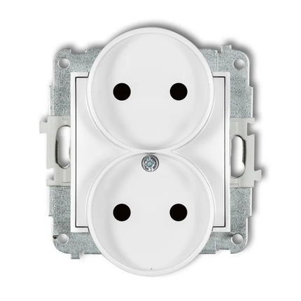 Kynda Light Dubbel Stopcontact zonder randaarde – Inbouw | Mat Wit