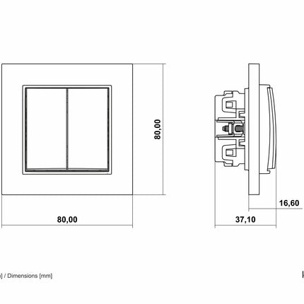 Kynda Light Dubbele Schakelaar – Inbouw | Taupe