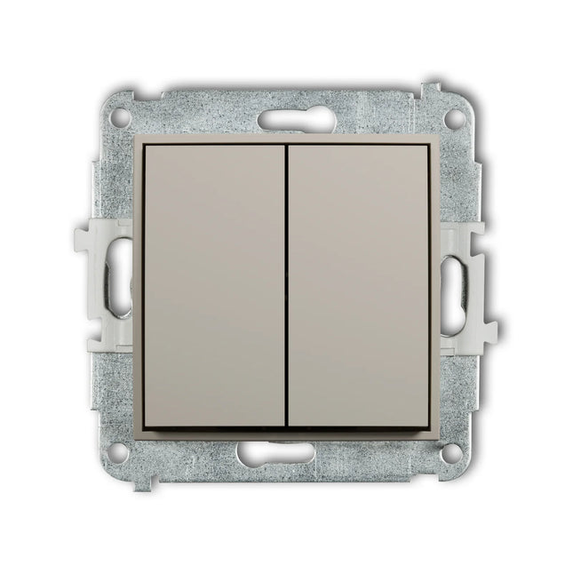 Kynda Light Dubbele Schakelaar – Inbouw | Taupe