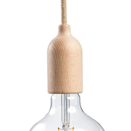 Kynda Light Fitting met verborgen kabelklem (E27) | Hout