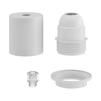 Kynda Light Fitting voor lampenkap (E27) met verborgen kabelklem | Wit (mat)