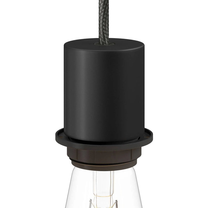 Kynda Light Fitting voor lampenkap (E27) met verborgen kabelklem | Zwart (mat)
