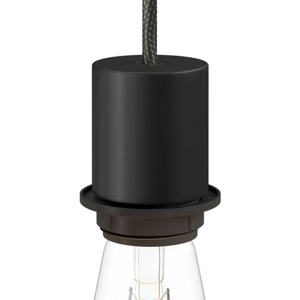 Kynda Light Fitting voor lampenkap (E27) met verborgen kabelklem | Zwart (mat)
