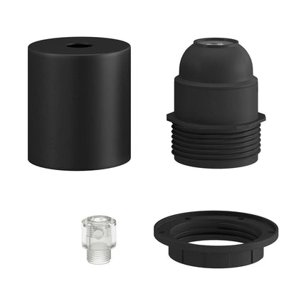 Kynda Light Fitting voor lampenkap (E27) met verborgen kabelklem | Zwart (mat)