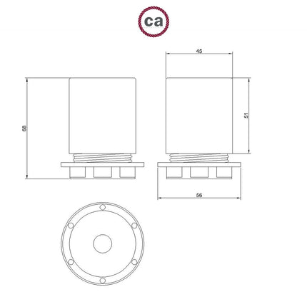 Kynda Light Fitting voor lampenkap (E27) met verborgen kabelklem | Zwart (mat)
