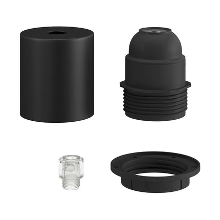Kynda Light Fitting voor lampenkap (E27) met verborgen kabelklem | Zwart (mat)