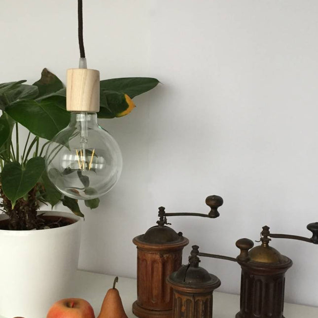 Kynda Light Fitting 'Woody' cilinder Hout