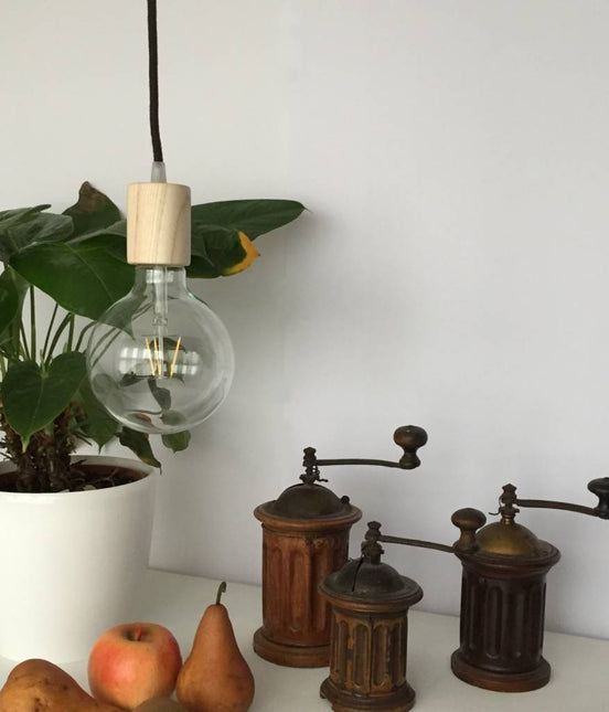 Kynda Light Fitting 'Woody' cilinder Hout