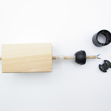 Kynda Light Fitting 'Woody' vierkant hoog Hout