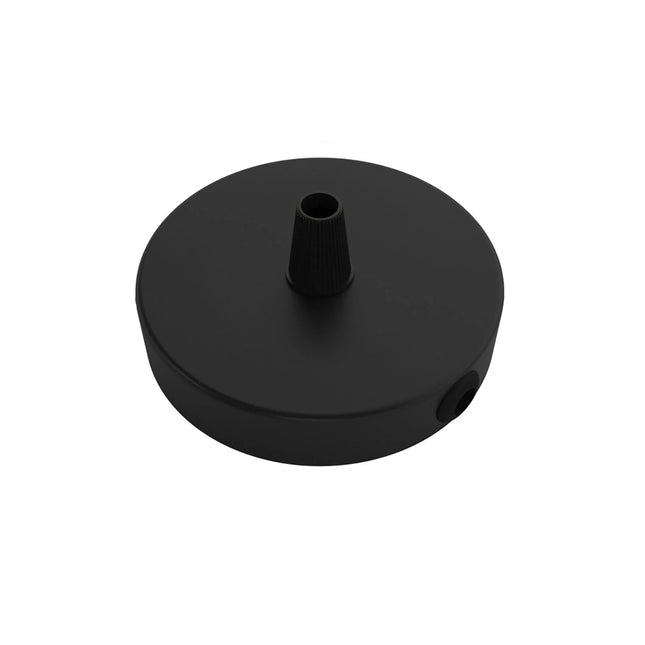 Kynda Light Kit MINI | Metalen plafondkap met 1 centraal gat en 2 zijdelingse gaten | Zwart