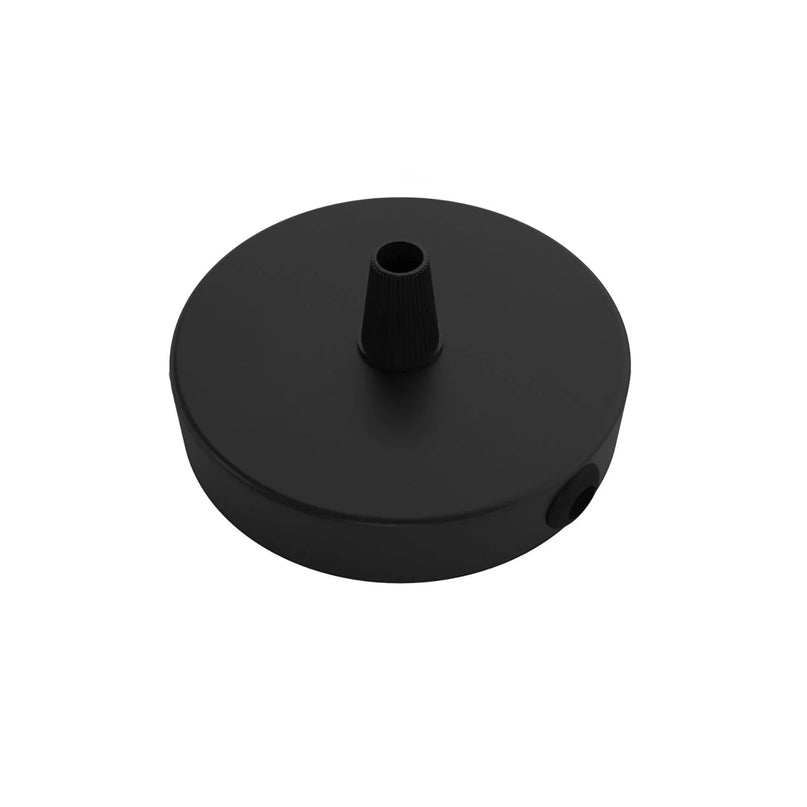 Kynda Light Kit MINI | Metalen plafondkap met 1 centraal gat en 2 zijdelingse gaten | Zwart