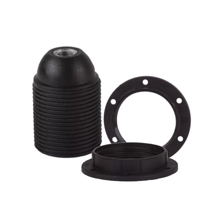 Kynda Light Kunststof Fitting E27 met twee schroefringen | Zwart