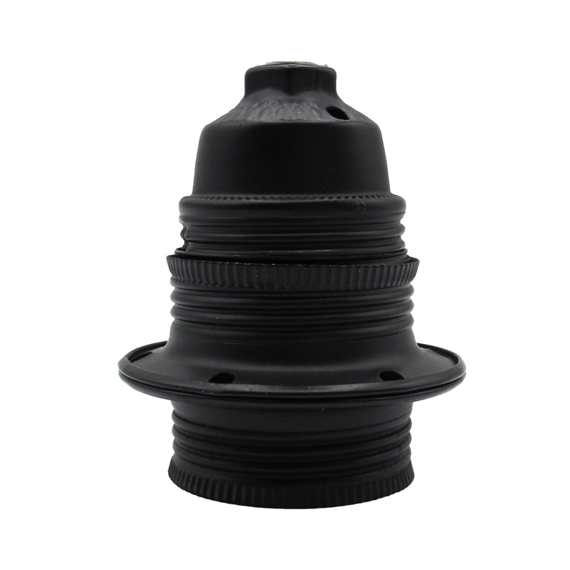 Kynda Light Metalen fitting 'Milan' met twee schroefringen (E27) | Zwart (mat)