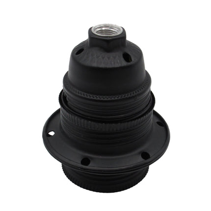 Kynda Light Metalen fitting 'Milan' met twee schroefringen (E27) | Zwart (mat)