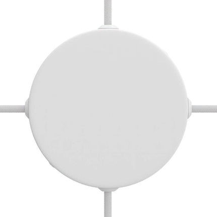 Kynda Light Metalen Plafondkap (centraaldoos) met 4 zijgaten (Ø120 mm) | Wit (mat)