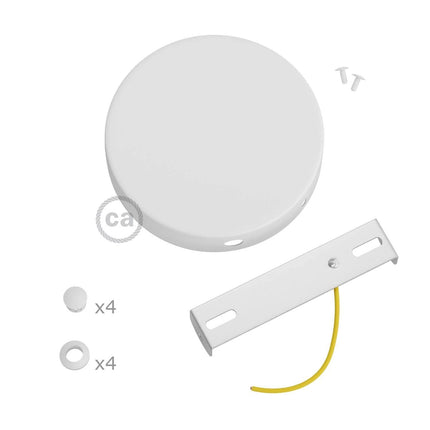 Kynda Light Metalen Plafondkap (centraaldoos) met 4 zijgaten (Ø120 mm) | Wit (mat)