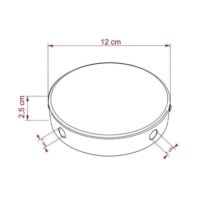 Kynda Light Metalen Plafondkap (centraaldoos) met 4 zijgaten (Ø120 mm) | Wit (mat)