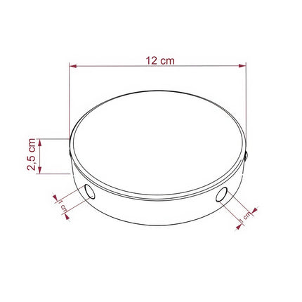Kynda Light Metalen Plafondkap (centraaldoos) met 4 zijgaten (Ø120 mm) | Wit (mat)