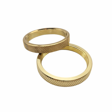 Kynda Light Metalen schroefring met gekartelde rand - E27 - ⌀50mm | Goud