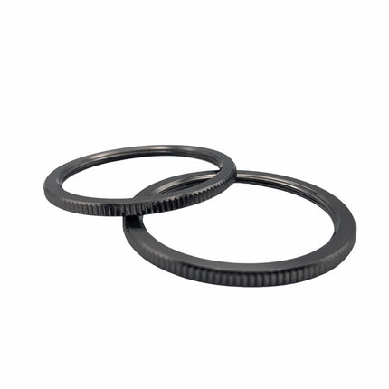 Kynda Light Metalen schroefring met gekartelde rand - E27 - ⌀50mm - hoogte 3mm | Donkergrijs