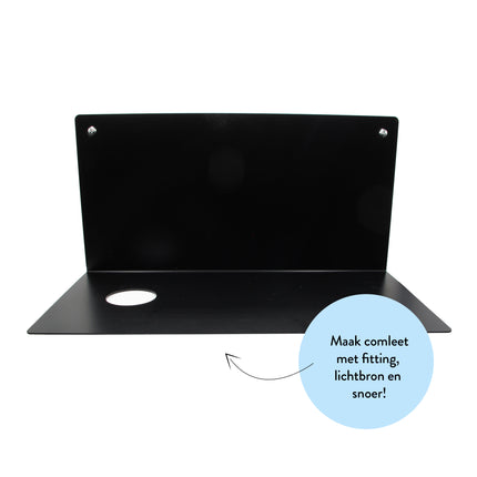 Kynda Light Metalen wandplank 'Bjorn' | Zwart XL
