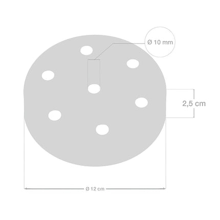 Kynda Light Plafondkap 'Enok XL' - 120 mm - metaal - 1 snoer | Zwart (mat)