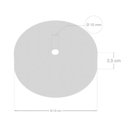 Kynda Light Plafondkap 'Enok XL' - Ø120 mm - metaal - 1 snoer | Geborsteld Brons