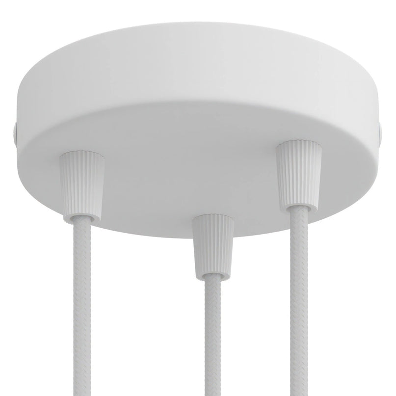 Kynda Light Plafondkap 'Latham XL' - 3 snoeren- ø120 mm | Wit (mat)