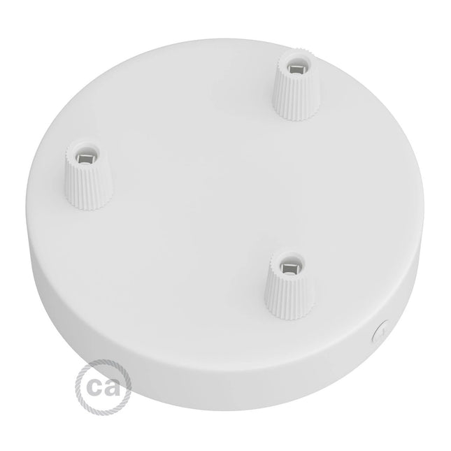 Kynda Light Plafondkap 'Latham XL' - 3 snoeren- ø120 mm | Wit (mat)