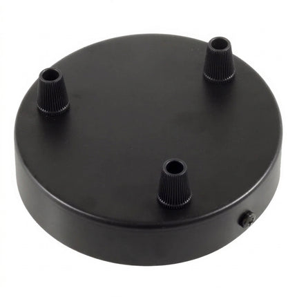 Kynda Light Plafondkap 'Latham XL' - 3 snoeren- ø120 mm | Zwart (mat)