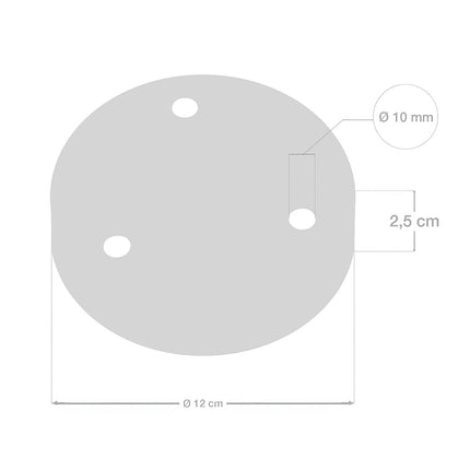 Kynda Light Plafondkap 'Latham XL' - 3 snoeren- ø120 mm | Zwart (mat)