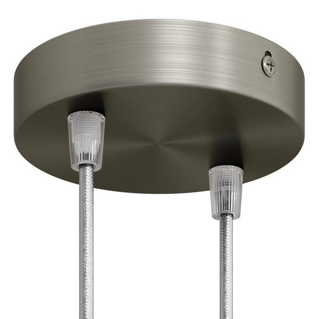 Kynda Light Plafondkap 'Levi XL' metaal - 2 snoeren - Ø120 mm | Geborsteld Titanium