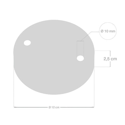 Kynda Light Plafondkap 'Levi XL' metaal - 2 snoeren - Ø120 mm | Wit (Mat)