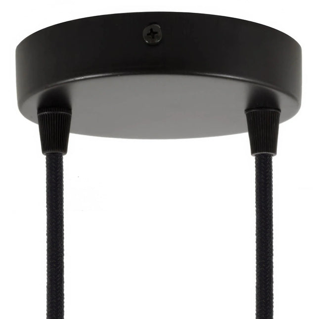 Kynda Light Plafondkap 'Levi XL' metaal - 2 snoeren - Ø120 mm | Zwart