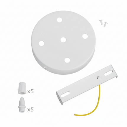 Kynda Light Plafondkap metaal - 5 snoeren - ø120 mm | Wit (mat)