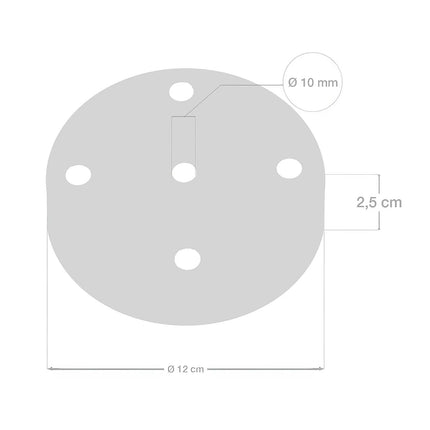 Kynda Light Plafondkap metaal - 5 snoeren - ø120 mm | Wit (mat)