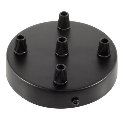 Kynda Light Plafondkap metaal - 5 snoeren - ø120 mm | Zwart (mat)