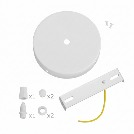 Kynda Light Plafondkap voor 1 snoer en 2 zijgaten (Ø120 mm) | Wit (mat)