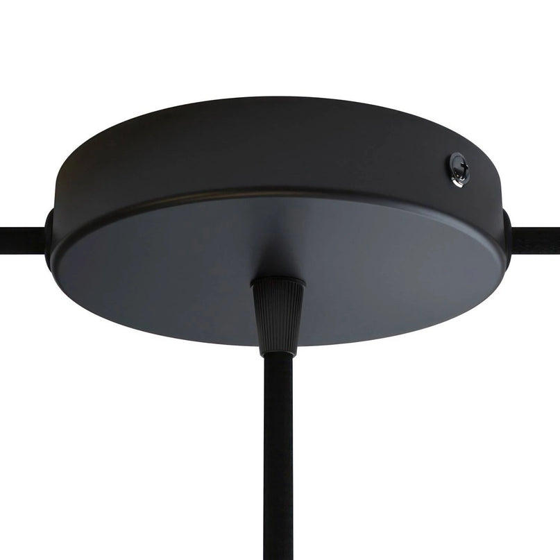 Kynda Light Plafondkap voor 1 snoer en 2 zijgaten (Ø120 mm) | Zwart (mat)